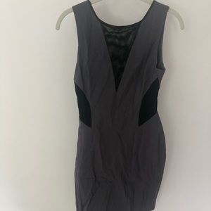 Ark & Co gray and mesh body con mini dress